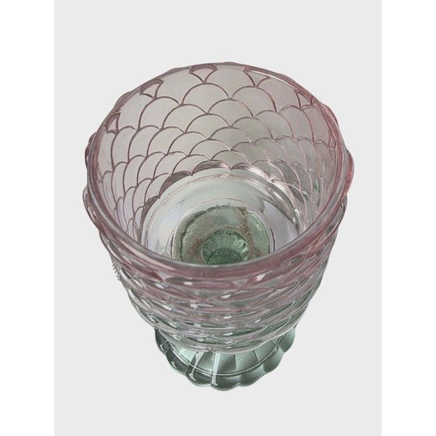 Stiklinė žvakidė „Seasons & Style“ rožinė/žalia (7.5x7.5x15 cm) 1