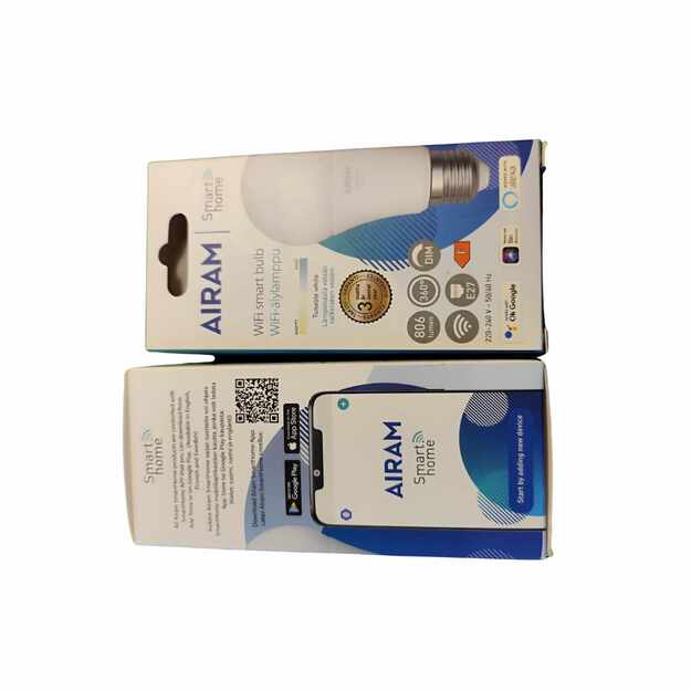 AIRAM Smart Home WiFi LED lemputė E27 806lm reguliuojama šviesa 2700–6500K