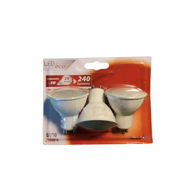 LED lemputės GU10 3W, 240 lm, 3 vnt. 1