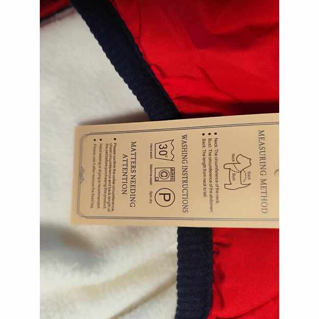Žieminė šuns striukė su diržais (raudona, 4XL) 6