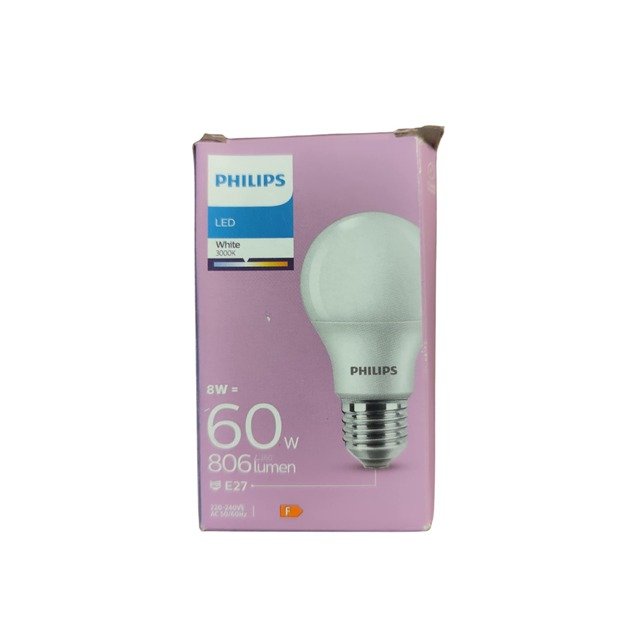 Philips LED E27 8W, 806lm, 3000K, balta