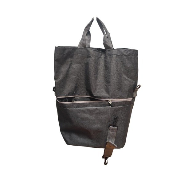 Daugiafunkcinis krepšys su užtrauktuku ir dirželiu, pilkas