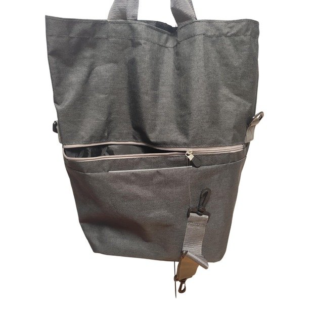 Daugiafunkcinis krepšys su užtrauktuku ir dirželiu, pilkas 1