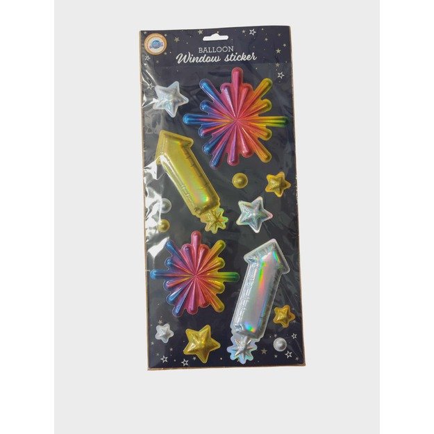 Langų lipdukai „Fejerverkai ir raketos“, 14 cm