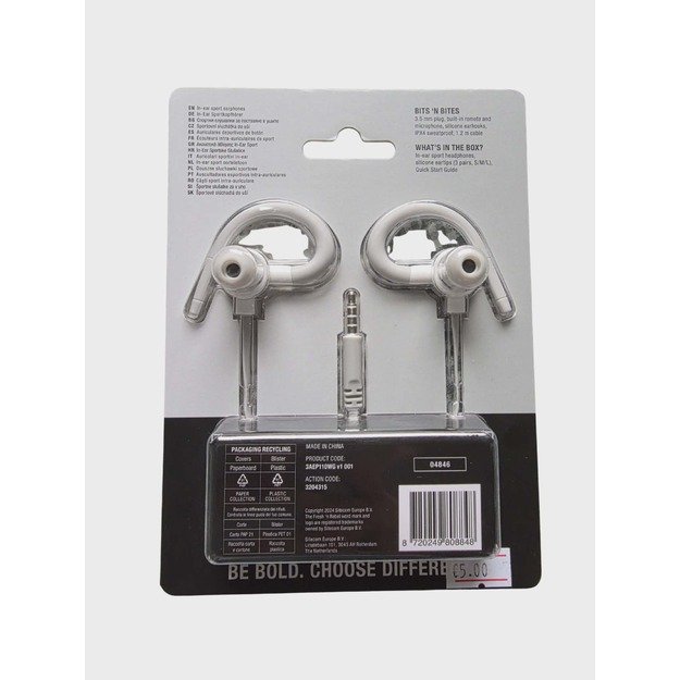 Fresh ’n Rebel sportinės ausinės į ausis su laidu – baltos 1