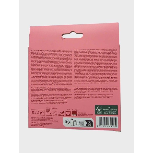 Akių šešėlių paletė FABFACTORY „Wild at Heart“, 12 spalvų 1