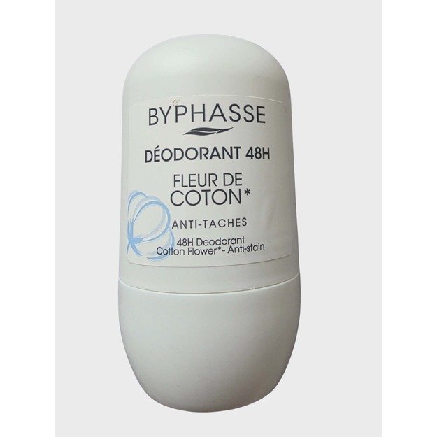 Rutulinis dezodorantas „Byphasse Déodorant 48H Fleur de Coton“, 50 ml