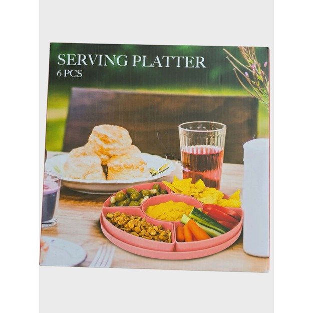 Serviravimo indų rinkinys iš melamino, 6 dalių (rožinis)