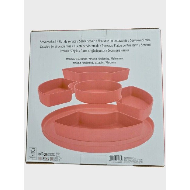 Serviravimo indų rinkinys iš melamino, 6 dalių (rožinis) 1