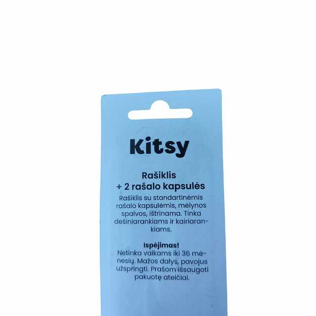 Kitsy rašiklis su 2 rašalo kapsulėmis, mėlynos spalvos, ištrinamas 1