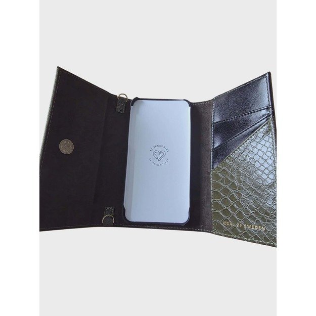 IDEAL OF SWEDEN Studio Clutch dėklas-piniginė iPhone 11 Pro/XS/X (Green Snake) 1