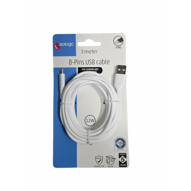 SOLOGIC 3 M USB–8 PIN ĮKROVIMO LAIDAS, 12 W