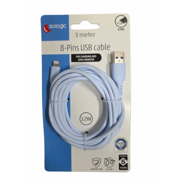 SOLOGIC 3 M USB–8 PIN ĮKROVIMO LAIDAS, 12 W