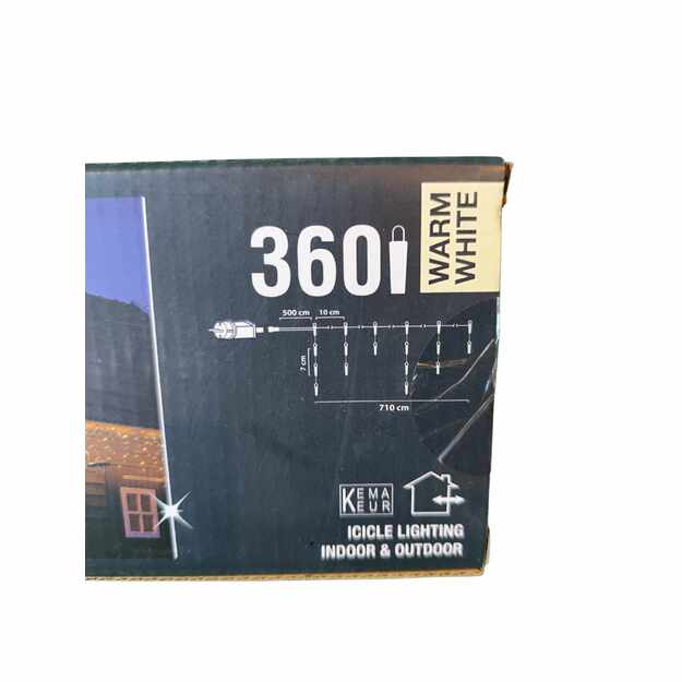 Kalėdinės LED varveklio formos girliandos 360 LED, šiltai baltos, vidaus ir lauko naudojimui 2