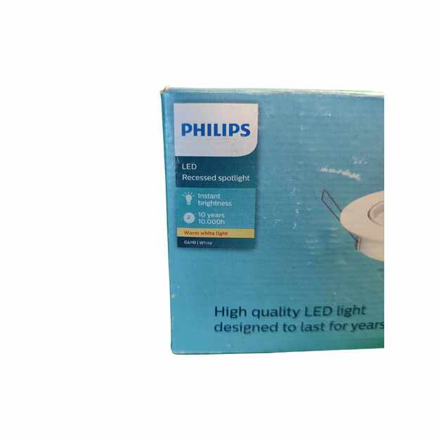 Philips LED įleidžiamas šviestuvas GU10 3W 200lm 2700K šilta balta 1