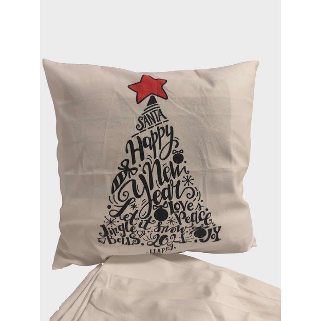  Kalėdinis pagalvėlės užvalkalas „Kalėdų eglutė su žvaigžde“ 40×40 cm