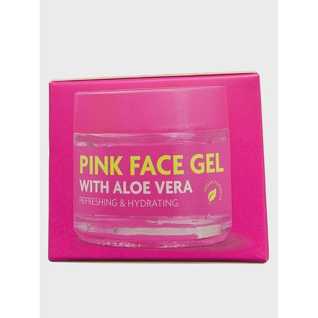 Rožinis veido gelis su alaviju „Pink Face Gel“, drėkinantis 2