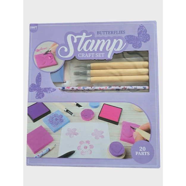 Antspaudų rinkinys „Butterflies“ – kūrybinis štampavimo rinkinys, 20 dalių