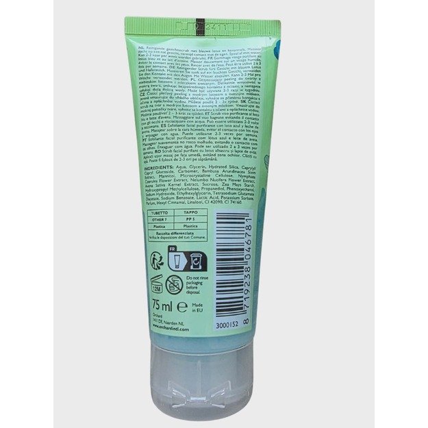 the beautydept. Face Scrub Purify su mėlynuoju lotosu ir avižų pienu, 75 ml 1