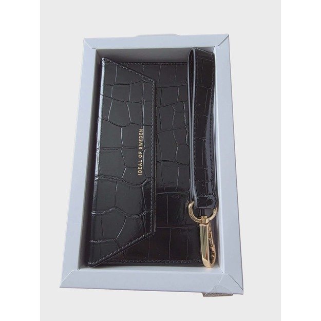 IDEAL OF SWEDEN Cassette Clutch dėklas-piniginė iPhone 11 Pro Max/XS Max su grandinėle (Black Croco)