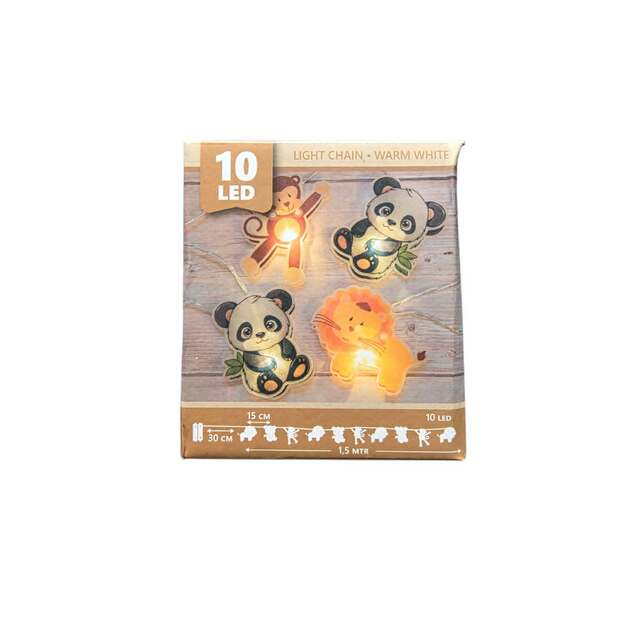 LED švieselių girlianda „Panda ir Liūtukas“ 10 LED 1