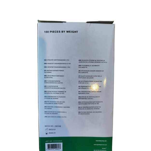 Vienkartinės vinilinės pirštinės „Guide 611“ su pudra, 100 vnt., dydis XL 1