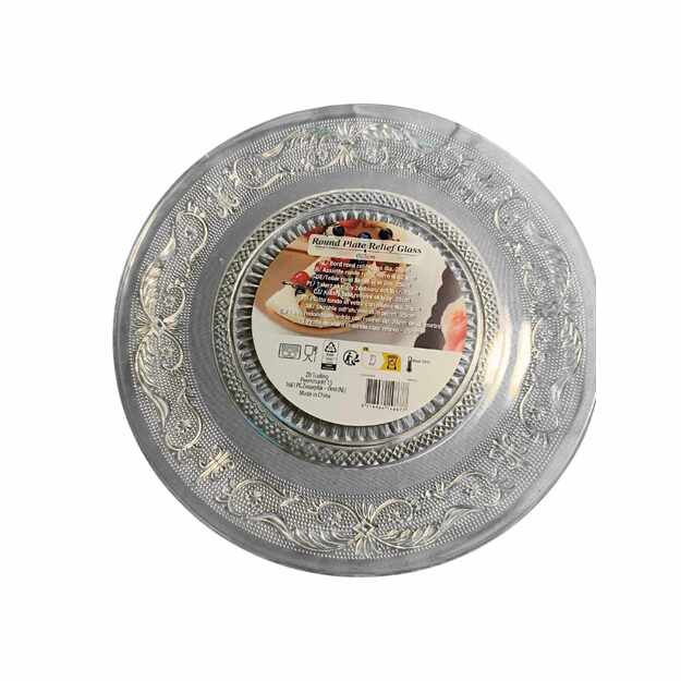 Stiklinė lėkštė su ornamentais, 25 cm 4