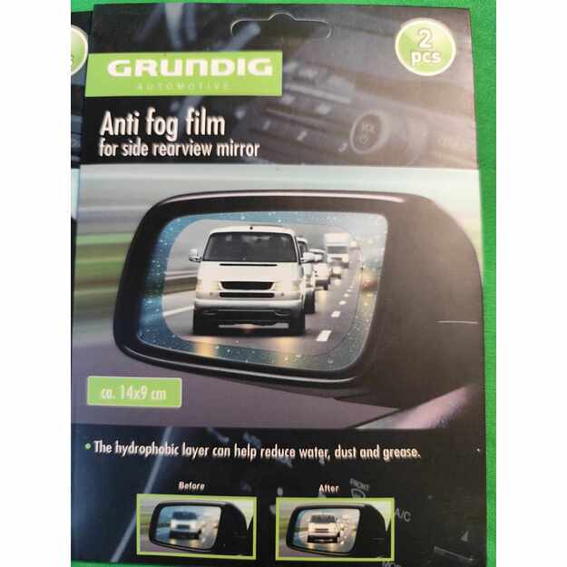 Grundig anti-fog plėvelė automobilių veidrodėliams (2 vnt., 14x9 cm) 1