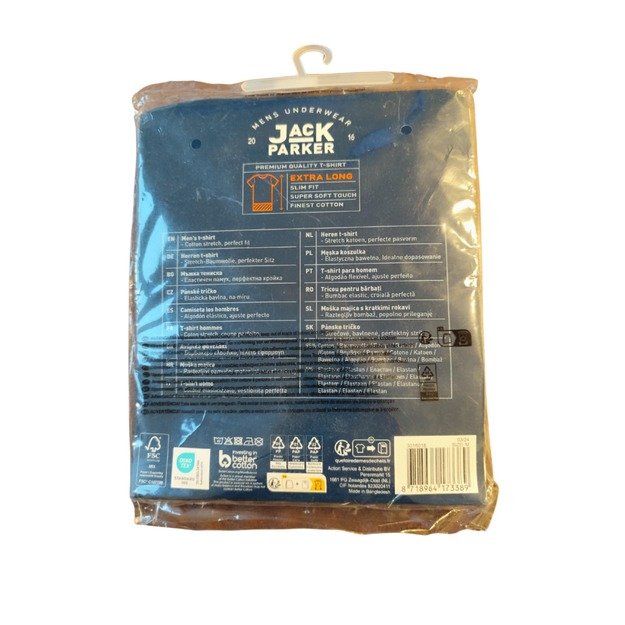 Vyriški marškinėliai „Jack Parker“ Extra Long, Slim Fit, balti, dydis M 1