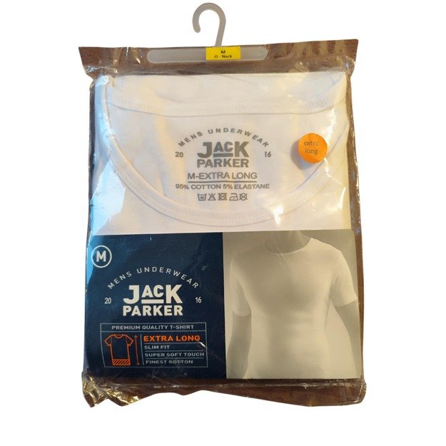 Vyriški marškinėliai „Jack Parker“ Extra Long, Slim Fit, balti, dydis M