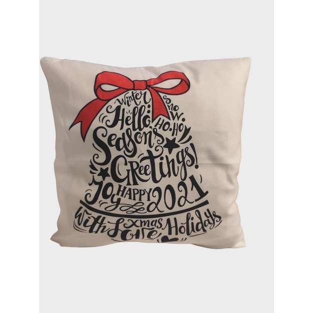  Kalėdinis pagalvėlės užvalkalas „Eglutė su kaspinu“ 40×40 cm