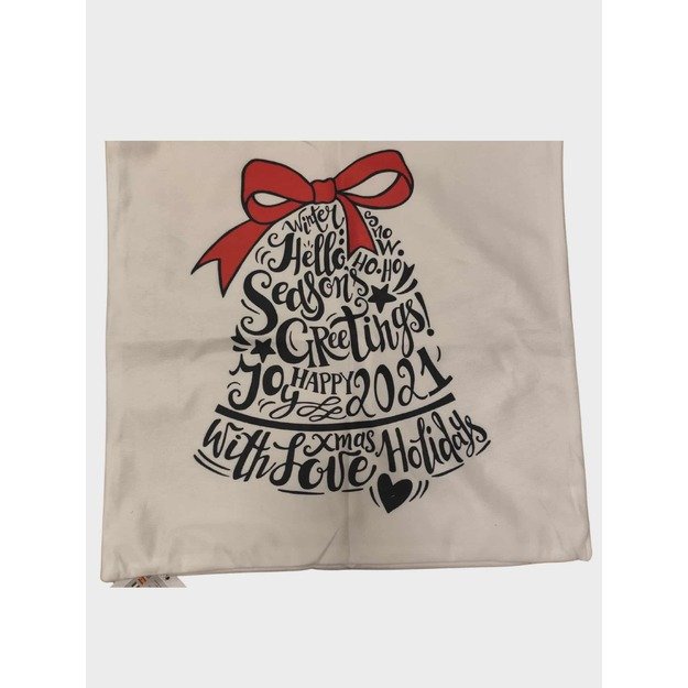  Kalėdinis pagalvėlės užvalkalas „Eglutė su kaspinu“ 40×40 cm 1