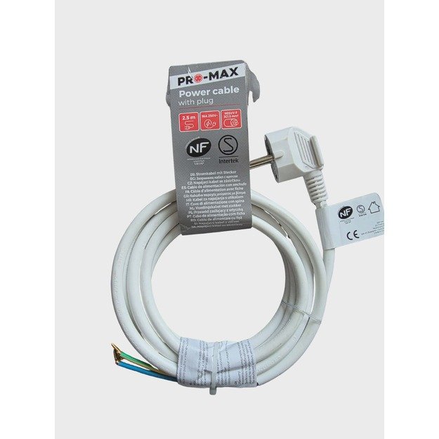 Maitinimo laidas su kištuku Pro-Max 2,5 m