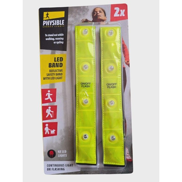 Atšvaitinės LED saugos juostos Physible, 2 vnt.
