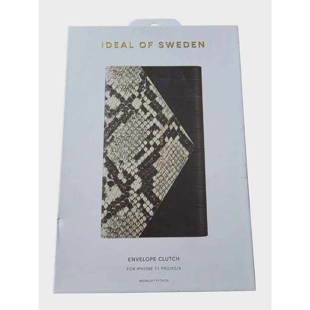 IDEAL OF SWEDEN Envelope Clutch dėklas-piniginė iPhone 11 Pro/XS/X su grandinėle (Midnight Python) 1