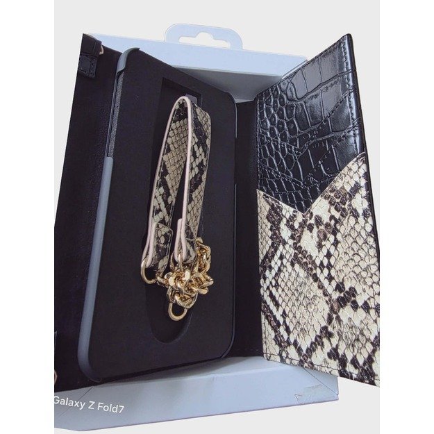 IDEAL OF SWEDEN Envelope Clutch dėklas-piniginė iPhone 11 Pro/XS/X su grandinėle (Midnight Python) 2