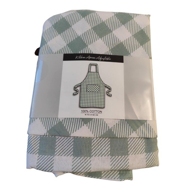 Virtuvinė prijuostė, reguliuojama, 100% medvilnė, 70×80 cm