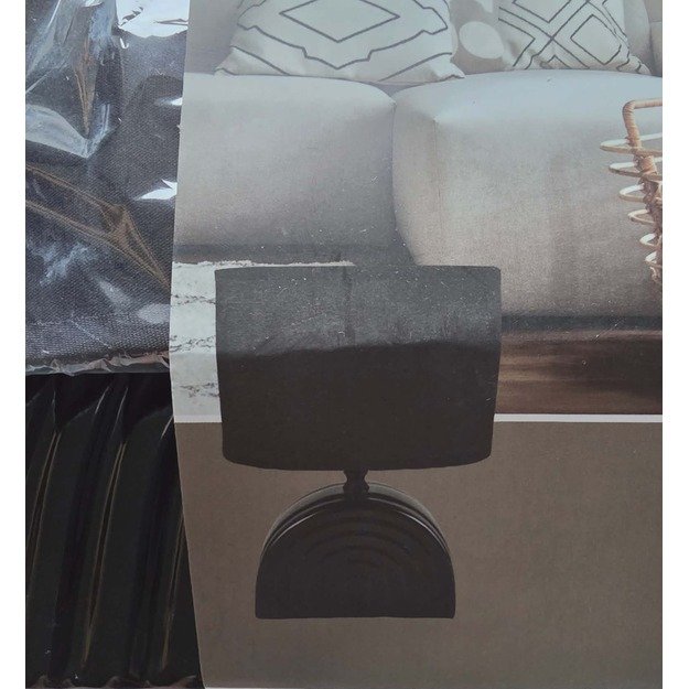 Stalinė lempa su tekstiliniu gaubtu – juoda