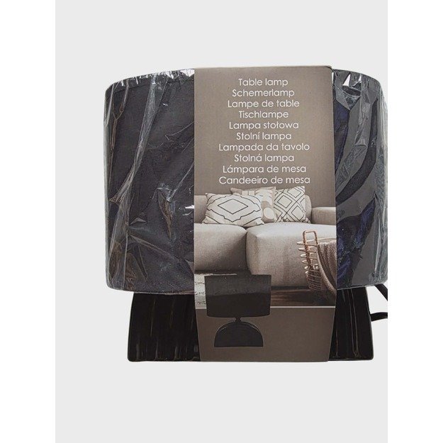 Stalinė lempa su tekstiliniu gaubtu – juoda 1