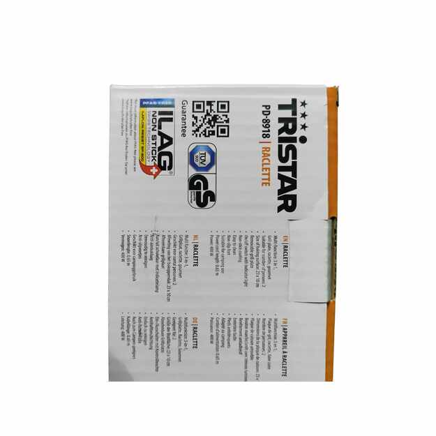 Elektrinis raclette grilis TRISTAR PD-8918 – 400W, 2 asmenims, su nelipnia danga 3