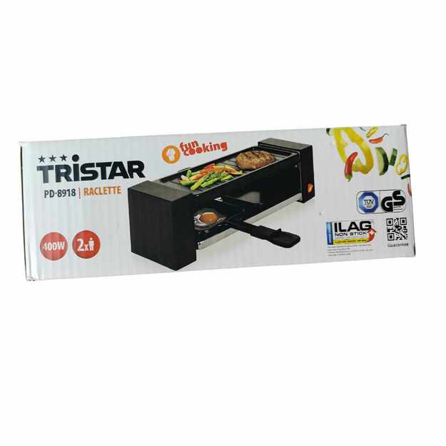 Elektrinis raclette grilis TRISTAR PD-8918 – 400W, 2 asmenims, su nelipnia danga
