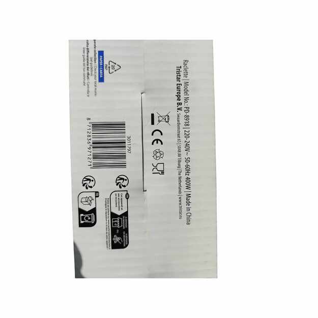 Elektrinis raclette grilis TRISTAR PD-8918 – 400W, 2 asmenims, su nelipnia danga 2