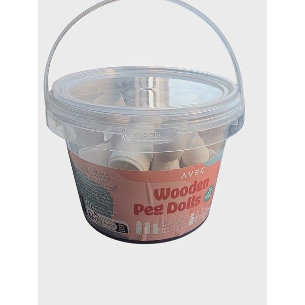 Medinės figūrėlės kūrybai – Wooden Peg Dolls, 26 vnt. 1