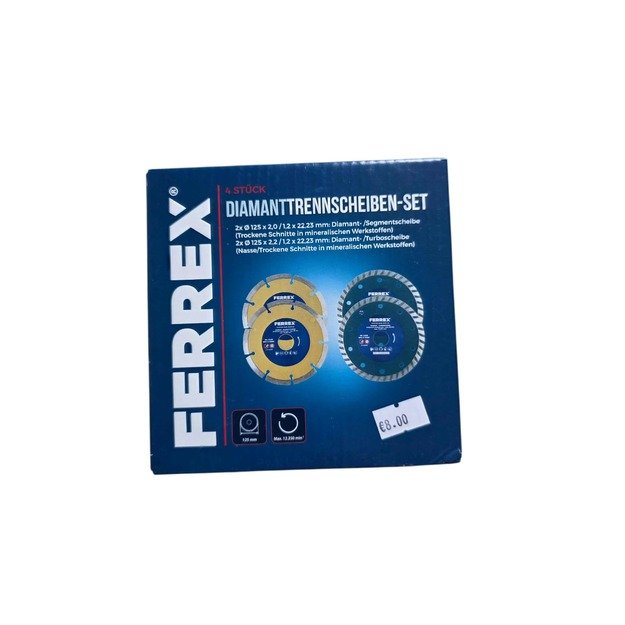 FERREX deimantinių pjovimo diskų rinkinys Ø125 mm – 4 vnt.